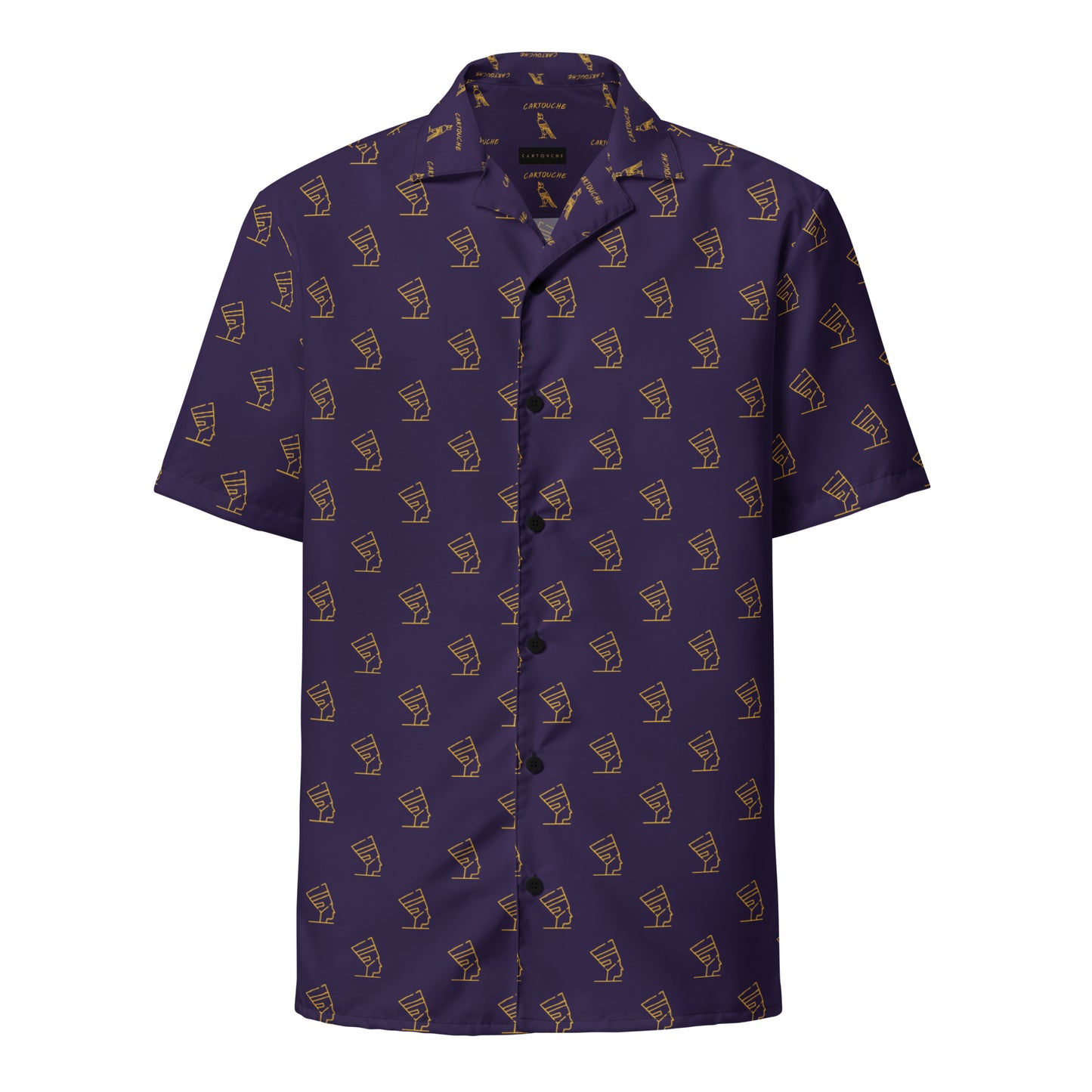 Gold Cleopatra Icons Pattern | Vacation Shirt (Navy)