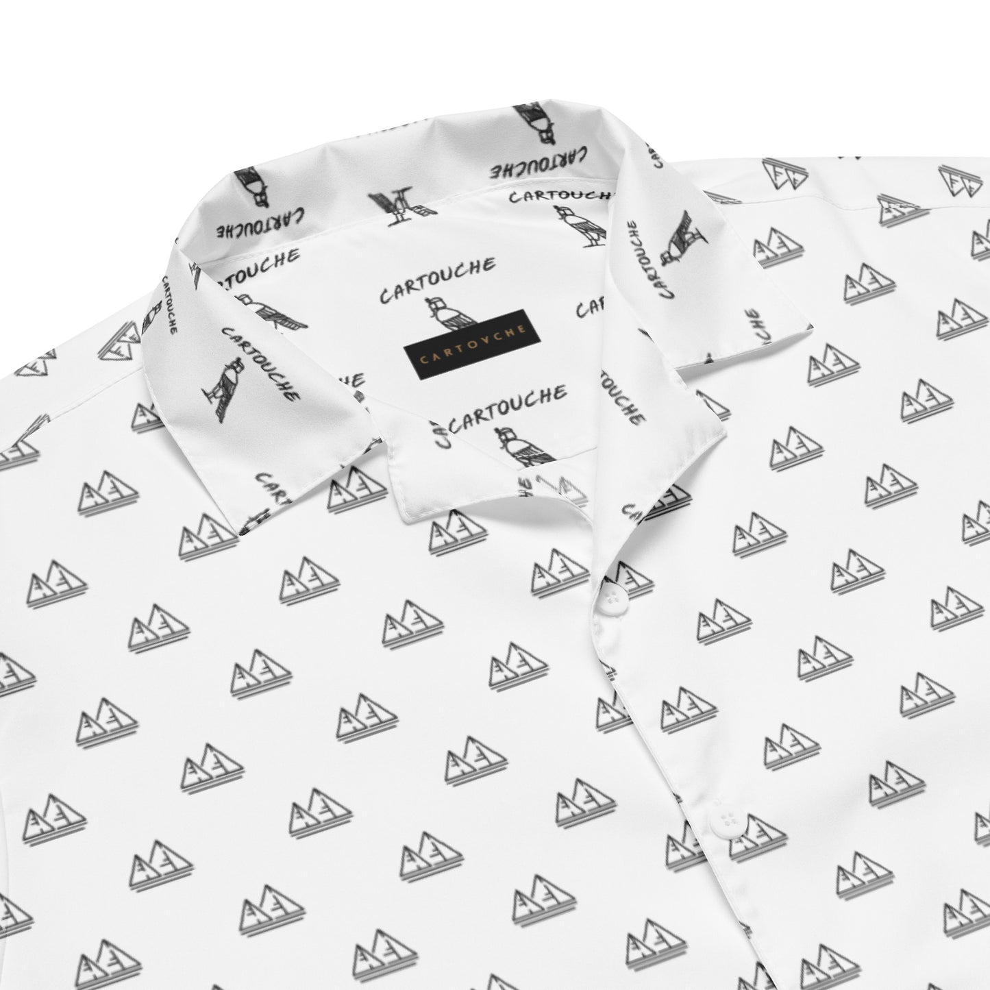 Black Pyramid Icons Pattern | Vacation Shirt (White)