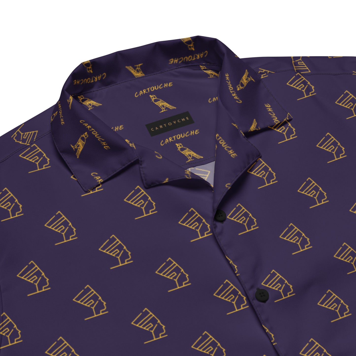 Gold Cleopatra Icons Pattern | Vacation Shirt (Navy)