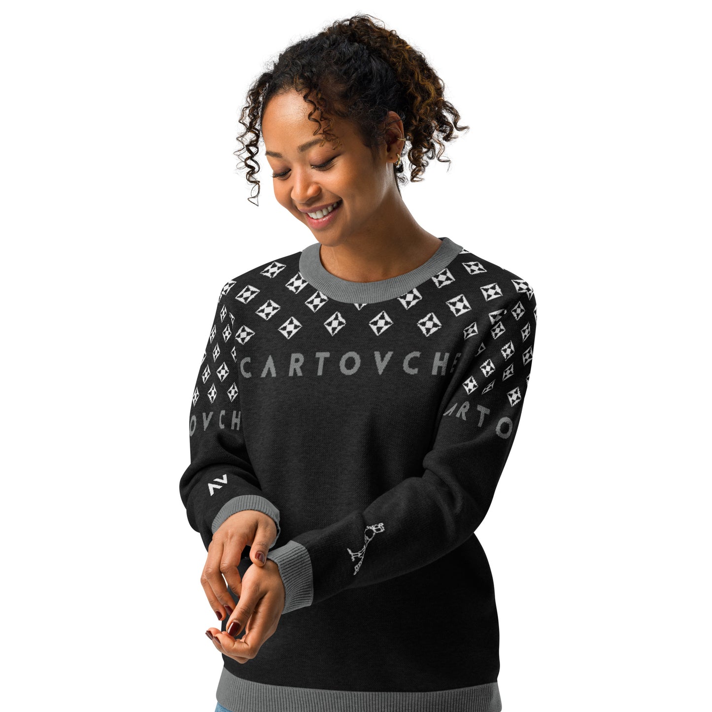 Women's Knitted Crew Neck Sweater | Cartouche