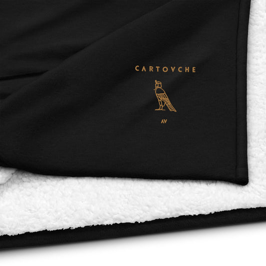 Premium Sherpa Throw Blanket - Embroidered Cartouche Logo