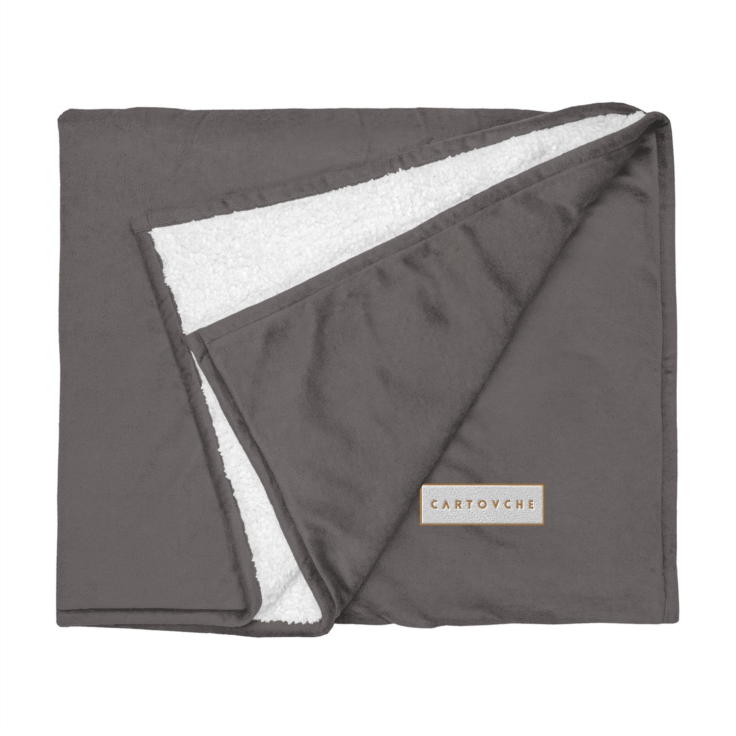 Premium Sherpa Throw Blanket - Embroidered White Label