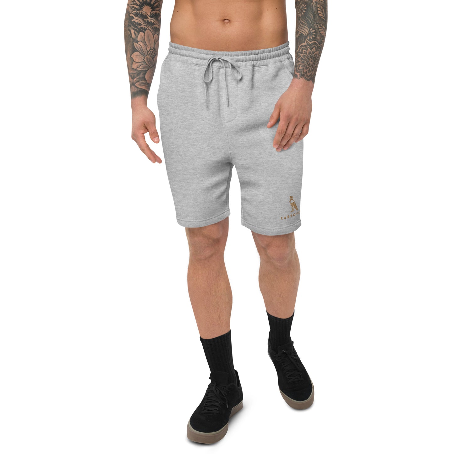 Men's Embroidered Cotton Fleece Shorts