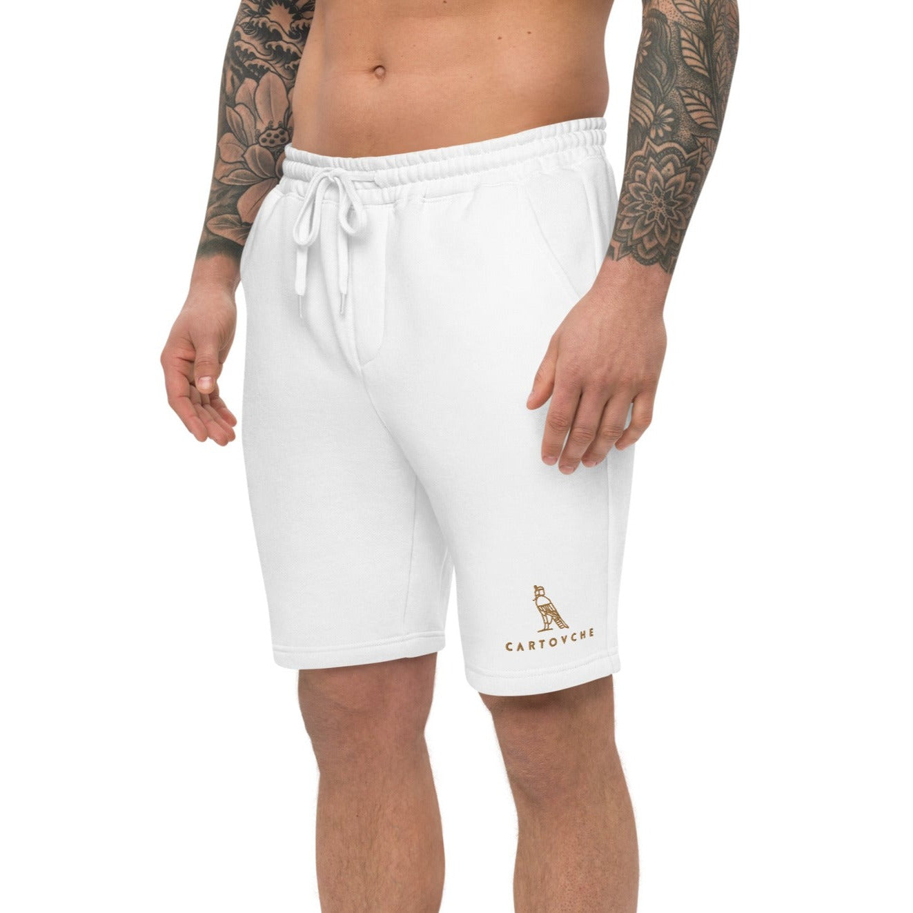 Men's Embroidered Cotton Fleece Shorts