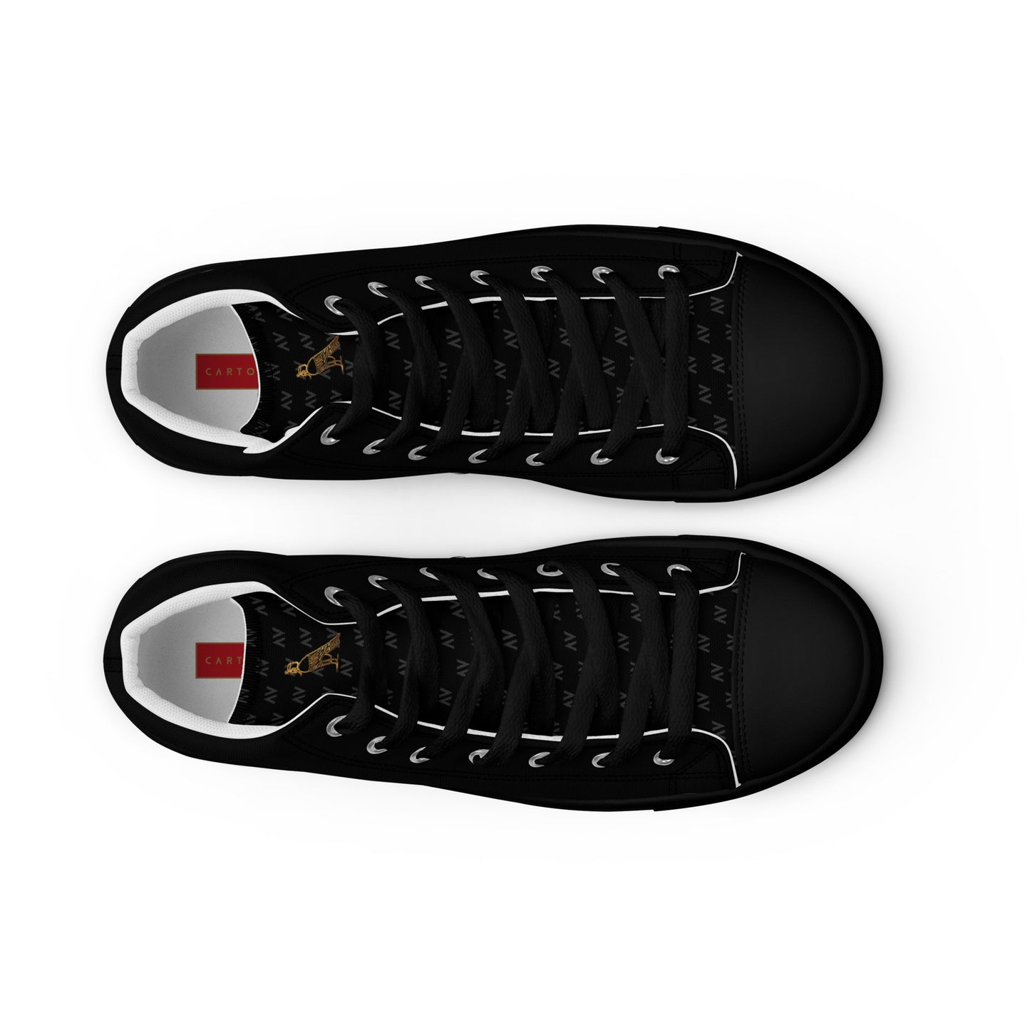 Men’s High Top Canvas Shoes | 'Cartouche Horus' (All Black)