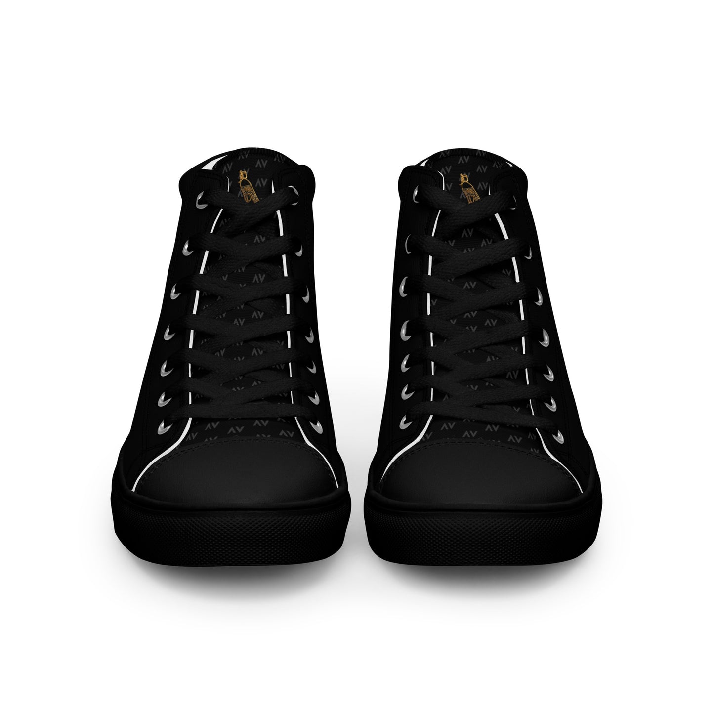 Men’s High Top Canvas Shoes | 'Cartouche Horus' (All Black)