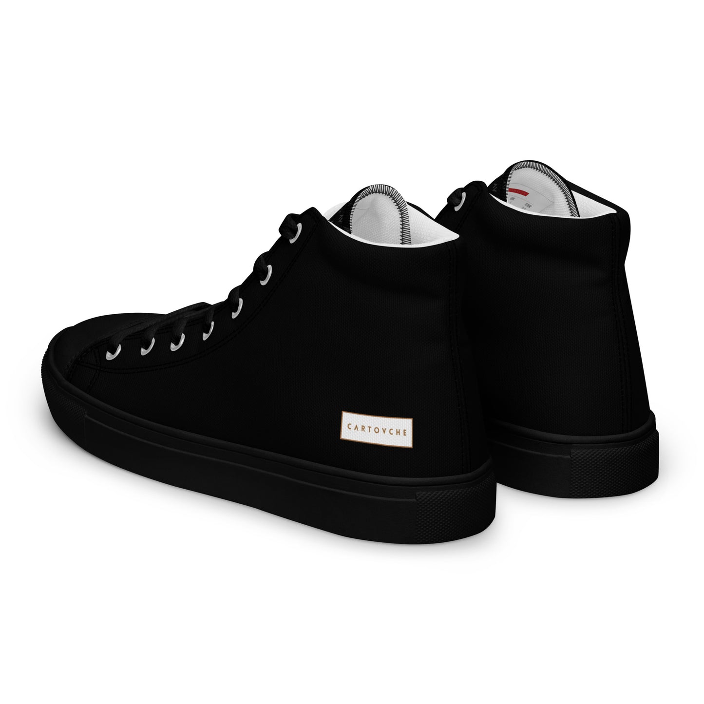 Men’s High Top Canvas Shoes | 'Cartouche Horus' (All Black)