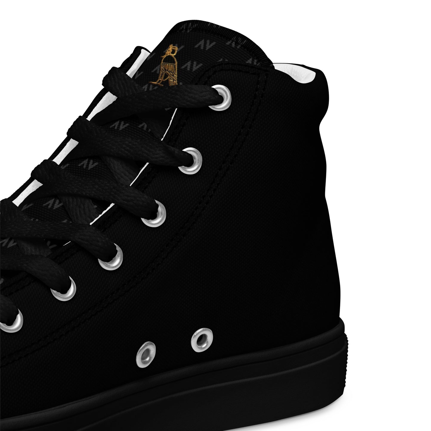 Men’s High Top Canvas Shoes | 'Cartouche Horus' (All Black)