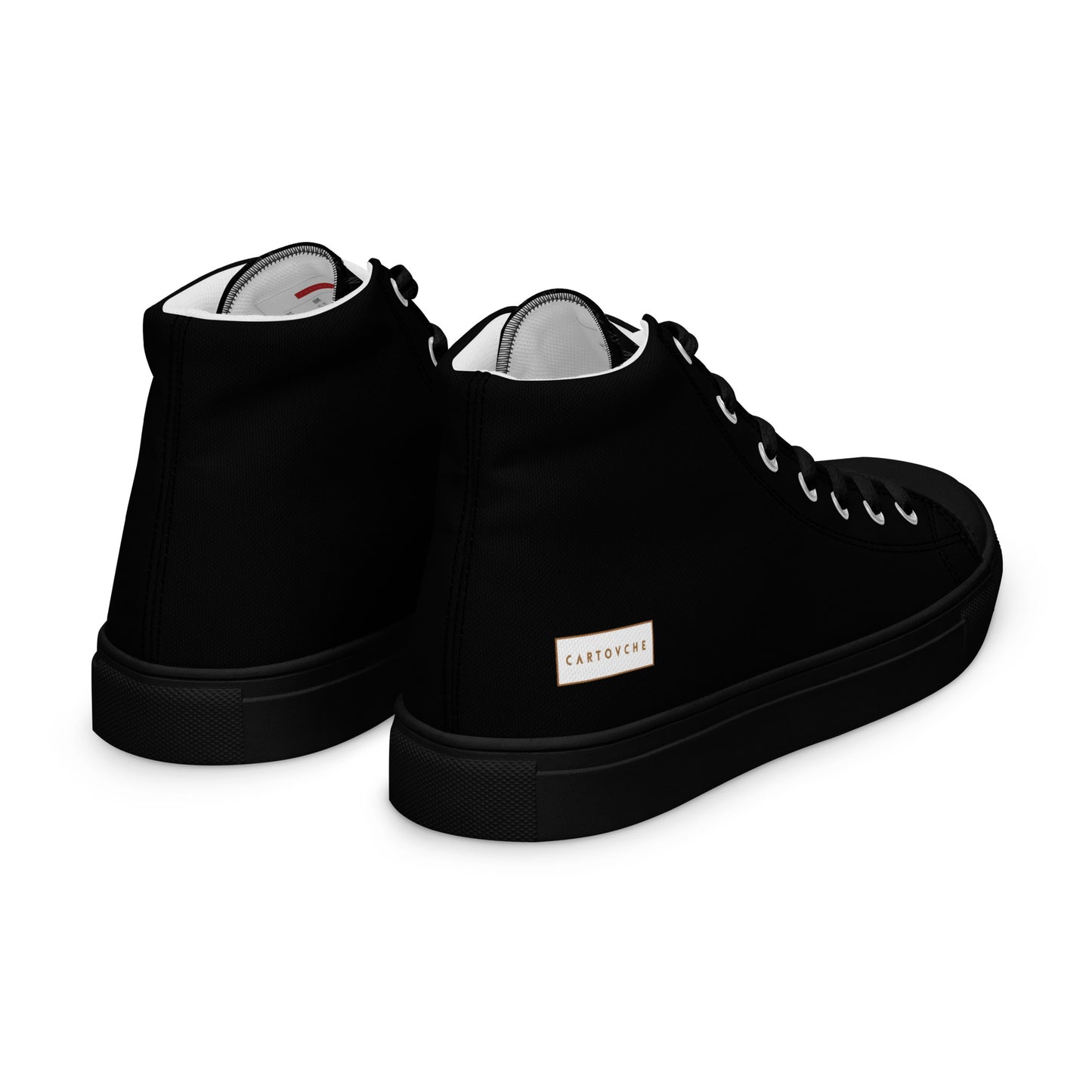 Men’s High Top Canvas Shoes | 'Cartouche Horus' (All Black)