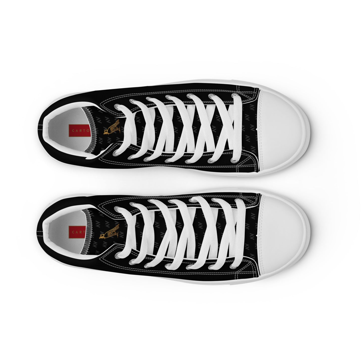 Men’s High Top Canvas Shoes | 'Cartouche Horus' (Black & White)