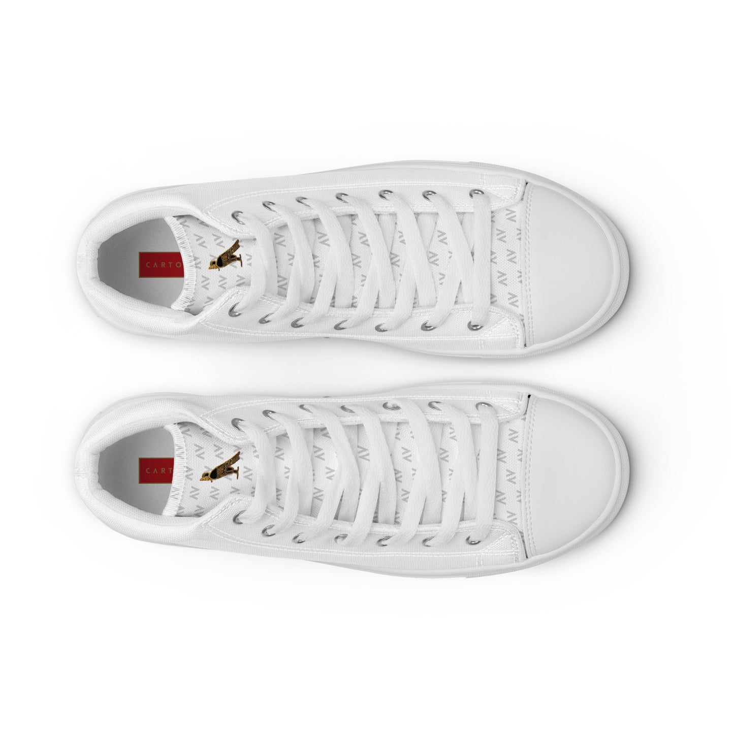 Men’s High Top Canvas Shoes | 'Cartouche Horus' (All White)