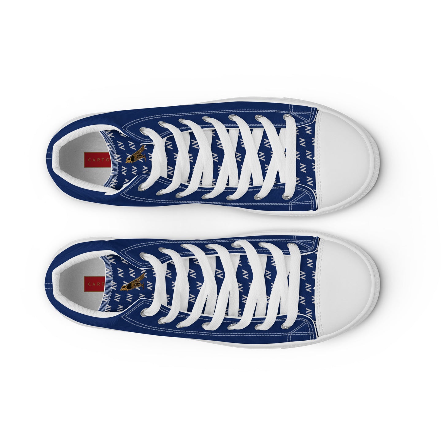 Men’s High Top Canvas Shoes | 'Cartouche Horus' (Navy & White)