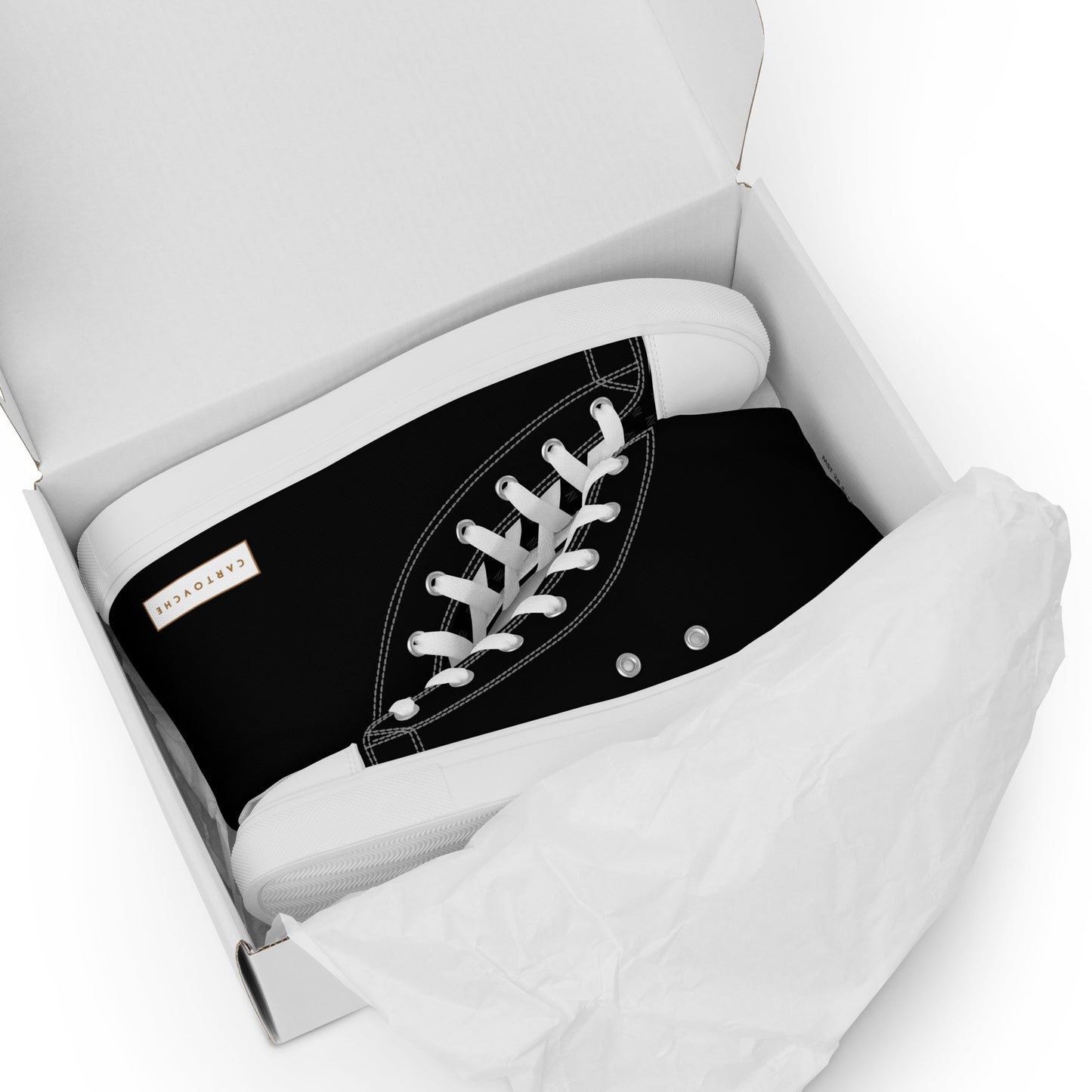 Men’s High Top Canvas Shoes | 'Cartouche Horus' (Black & White)