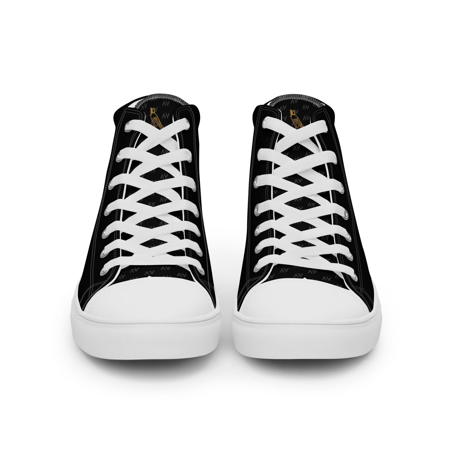 Men’s High Top Canvas Shoes | 'Cartouche Horus' (Black & White)