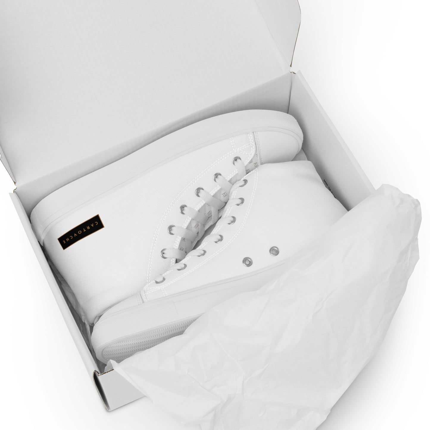 Men’s High Top Canvas Shoes | 'Cartouche Horus' (All White)