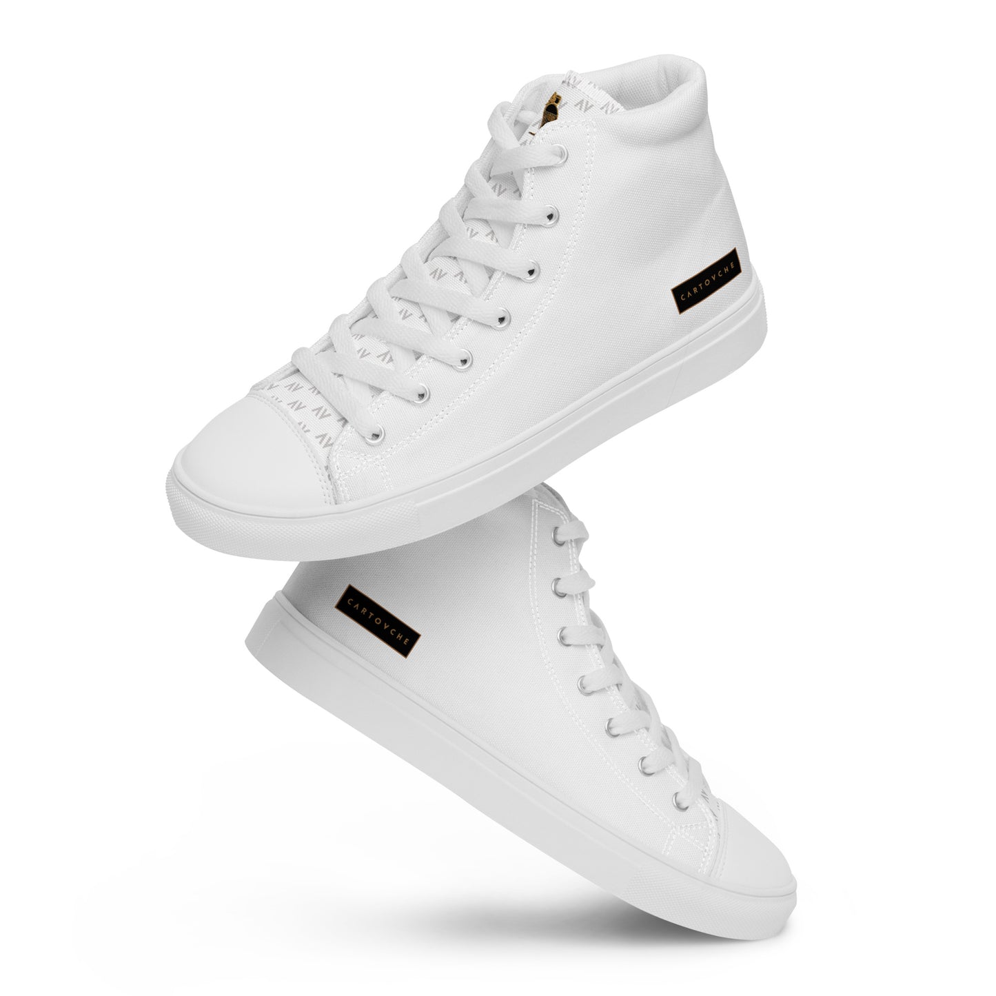 Men’s High Top Canvas Shoes | 'Cartouche Horus' (All White)