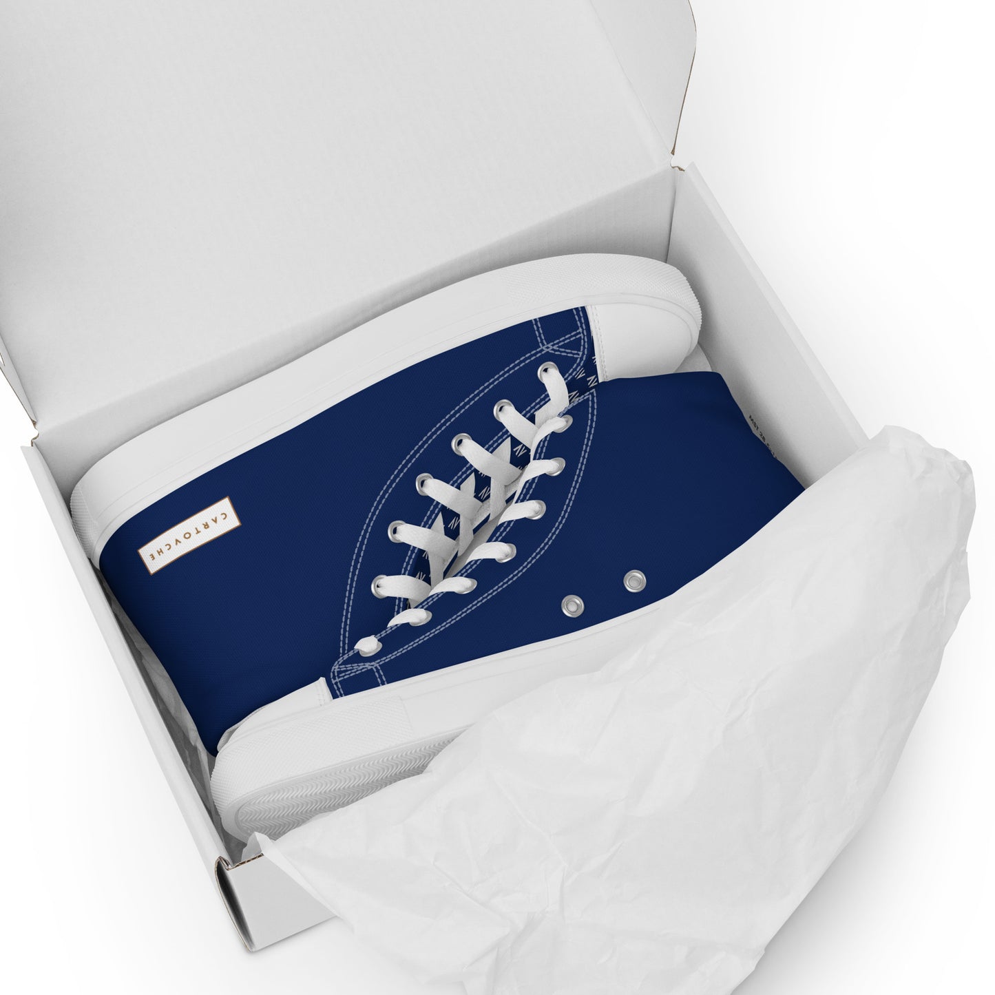 Men’s High Top Canvas Shoes | 'Cartouche Horus' (Navy & White)