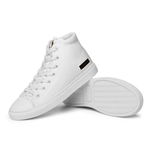 Men’s High Top Canvas Shoes | 'Cartouche Horus' (All White)