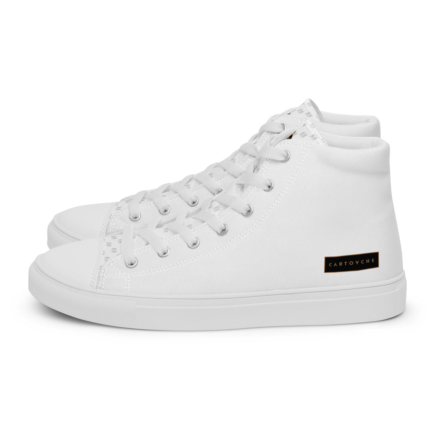 Men’s High Top Canvas Shoes | 'Cartouche Horus' (All White)