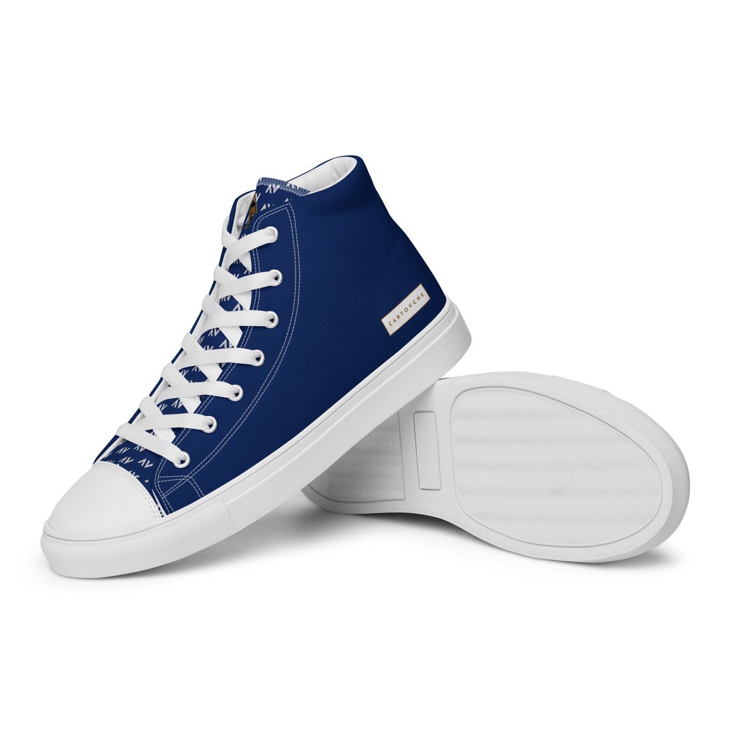 Men’s High Top Canvas Shoes | 'Cartouche Horus' (Navy & White)