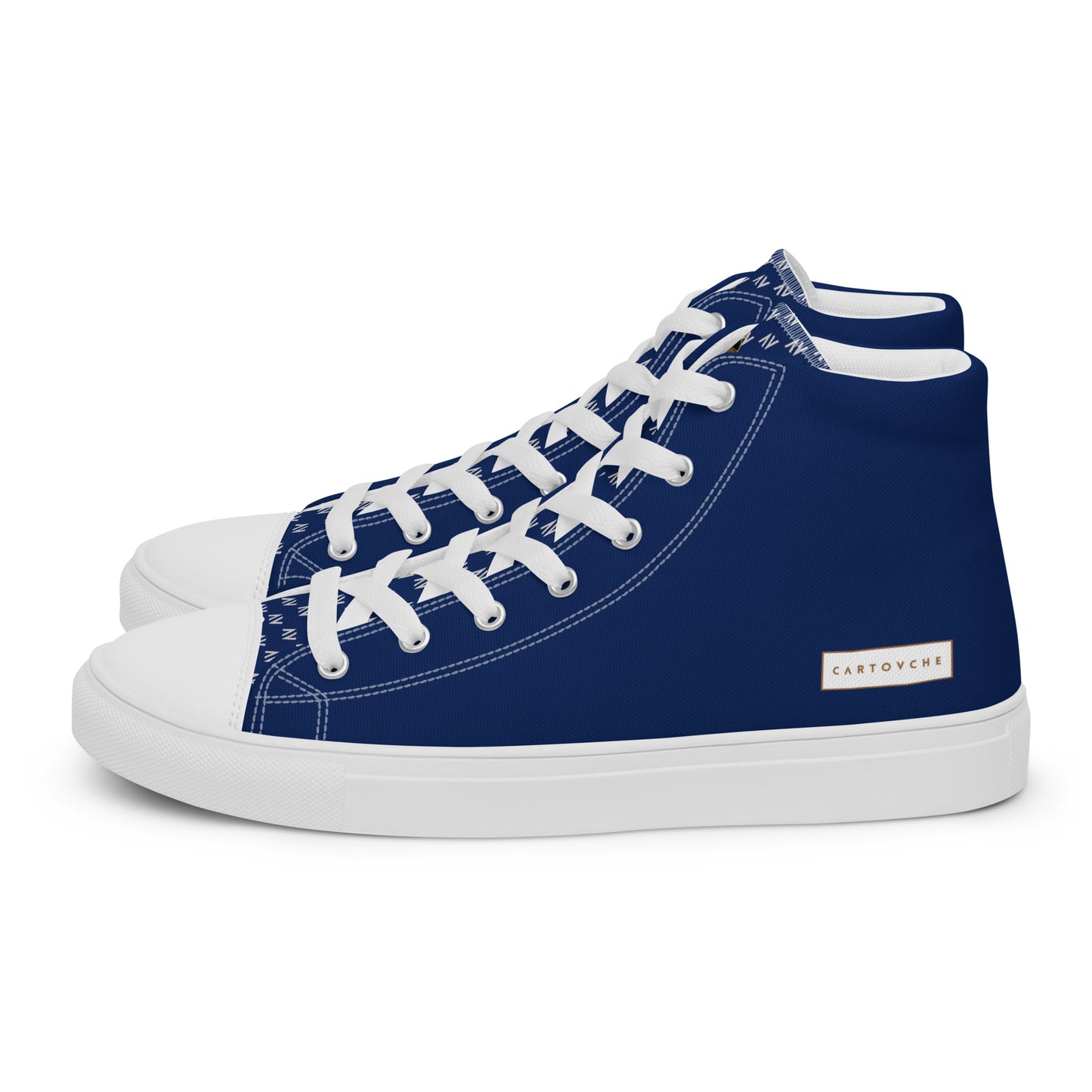 Men’s High Top Canvas Shoes | 'Cartouche Horus' (Navy & White)