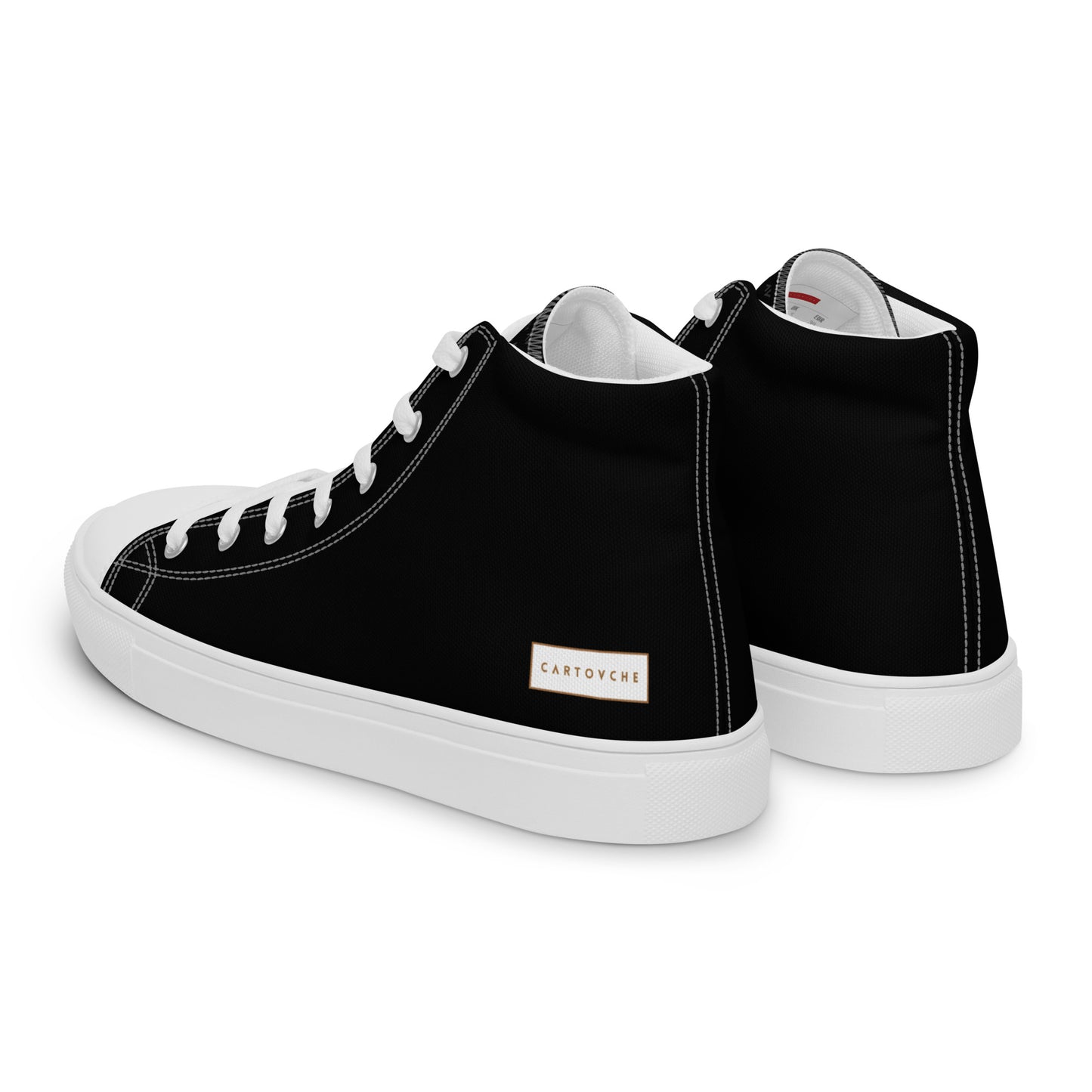 Men’s High Top Canvas Shoes | 'Cartouche Horus' (Black & White)