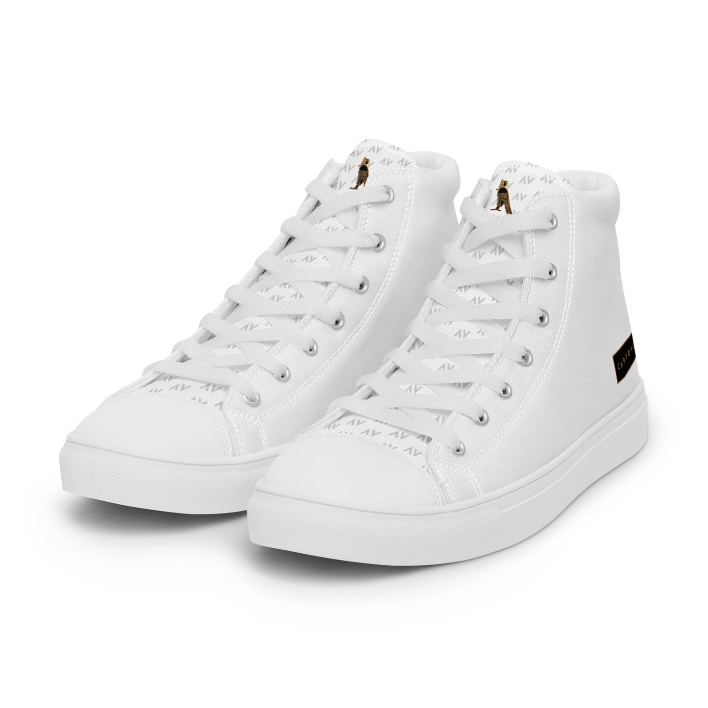 Men’s High Top Canvas Shoes | 'Cartouche Horus' (All White)