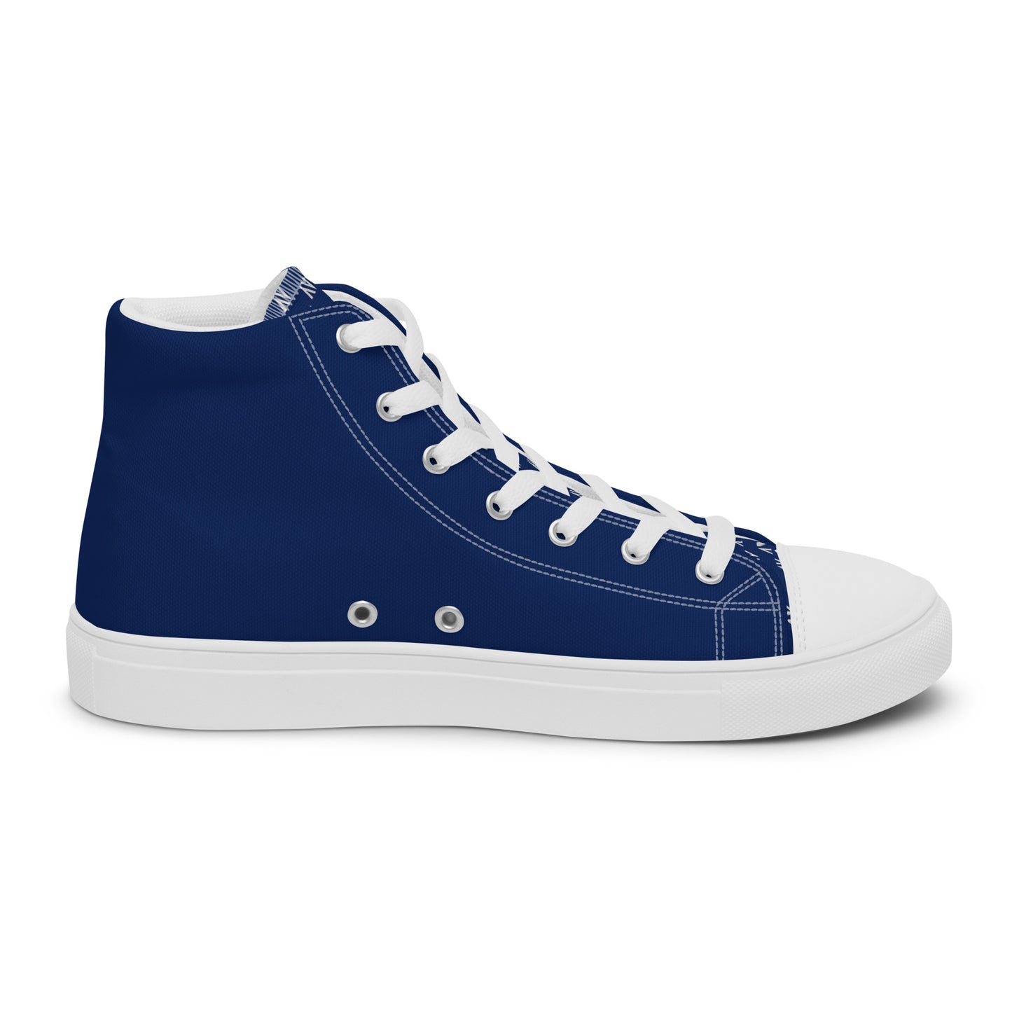 Men’s High Top Canvas Shoes | 'Cartouche Horus' (Navy & White)