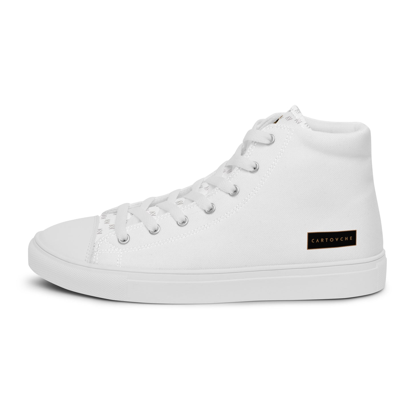 Men’s High Top Canvas Shoes | 'Cartouche Horus' (All White)