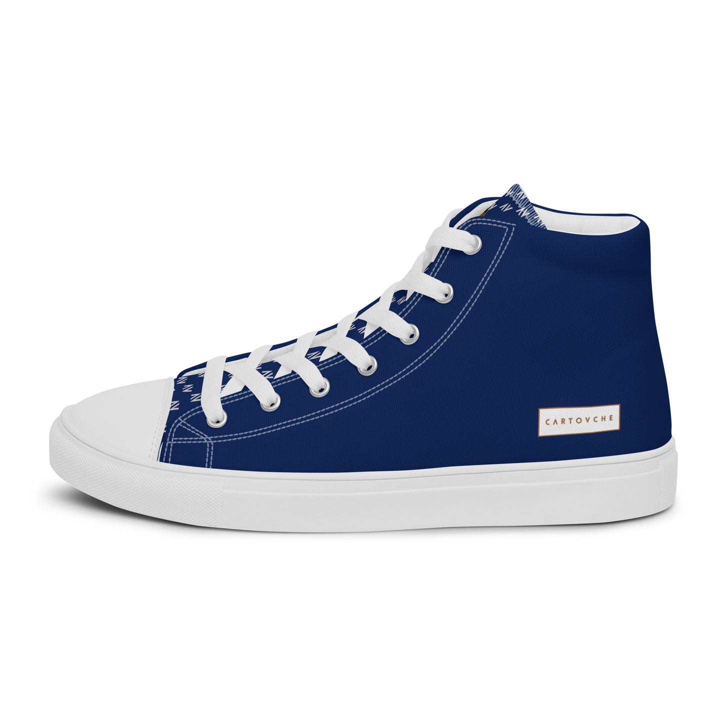 Men’s High Top Canvas Shoes | 'Cartouche Horus' (Navy & White)