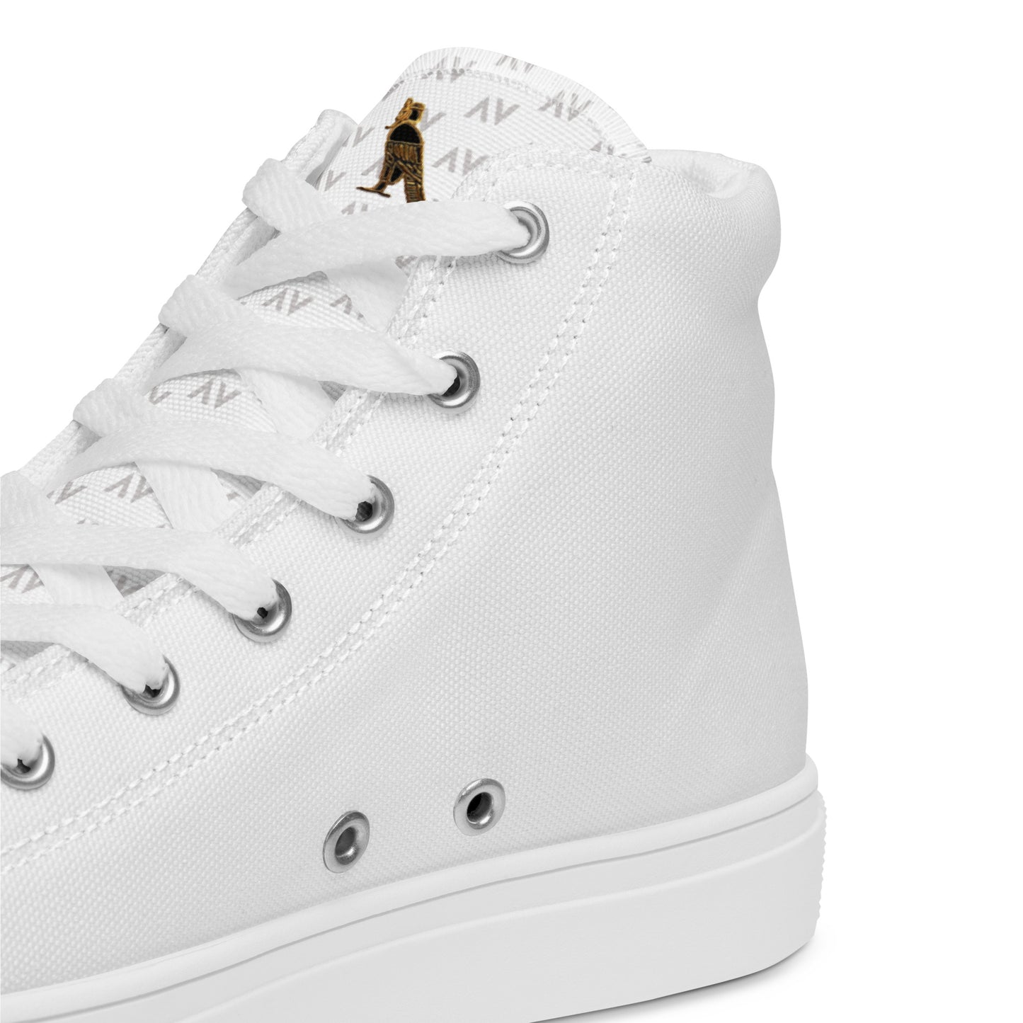 Men’s High Top Canvas Shoes | 'Cartouche Horus' (All White)