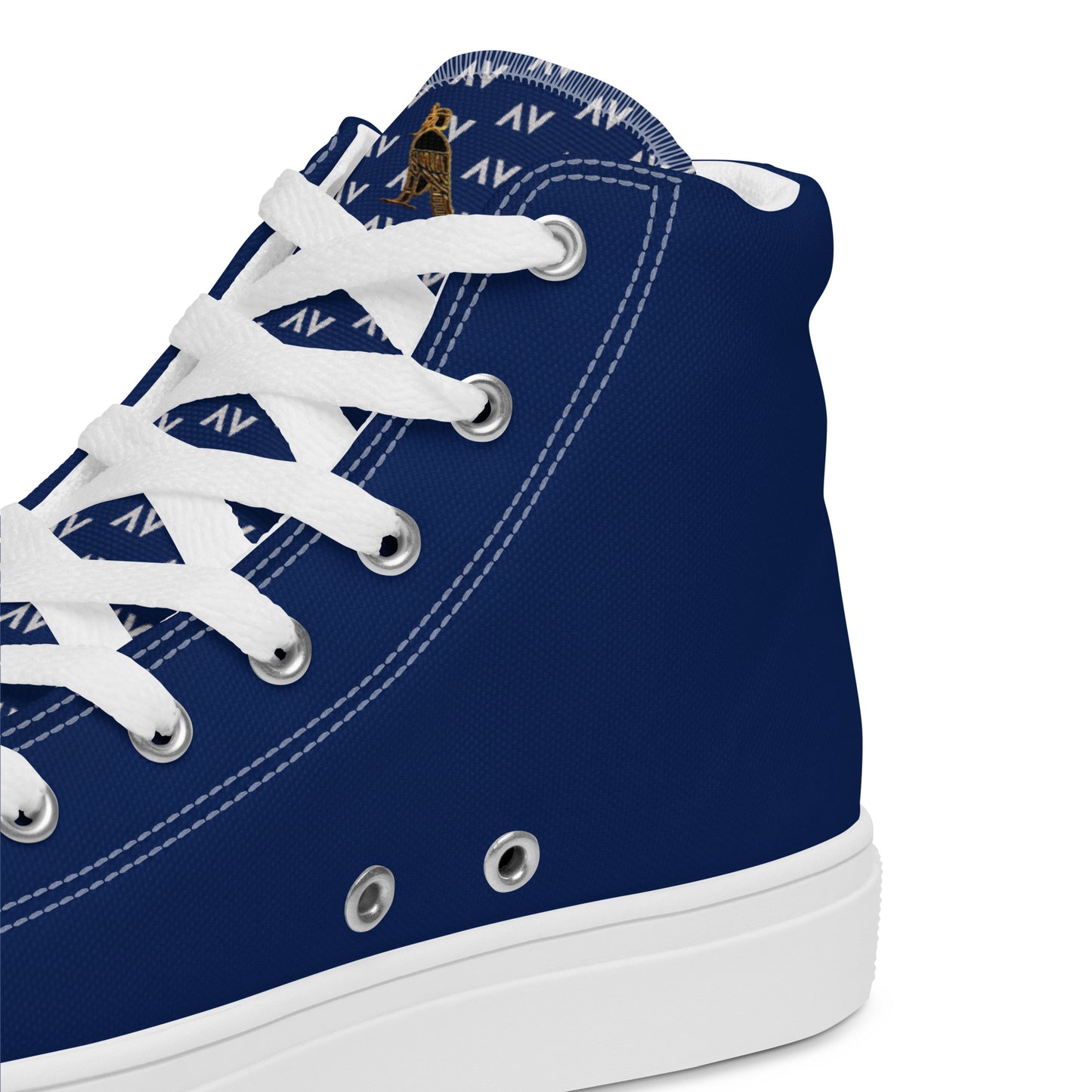 Men’s High Top Canvas Shoes | 'Cartouche Horus' (Navy & White)