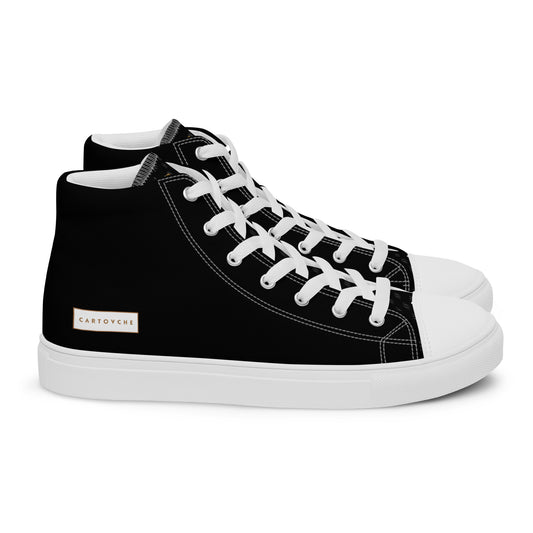 Men’s High Top Canvas Shoes | 'Cartouche Horus' (Black & White)