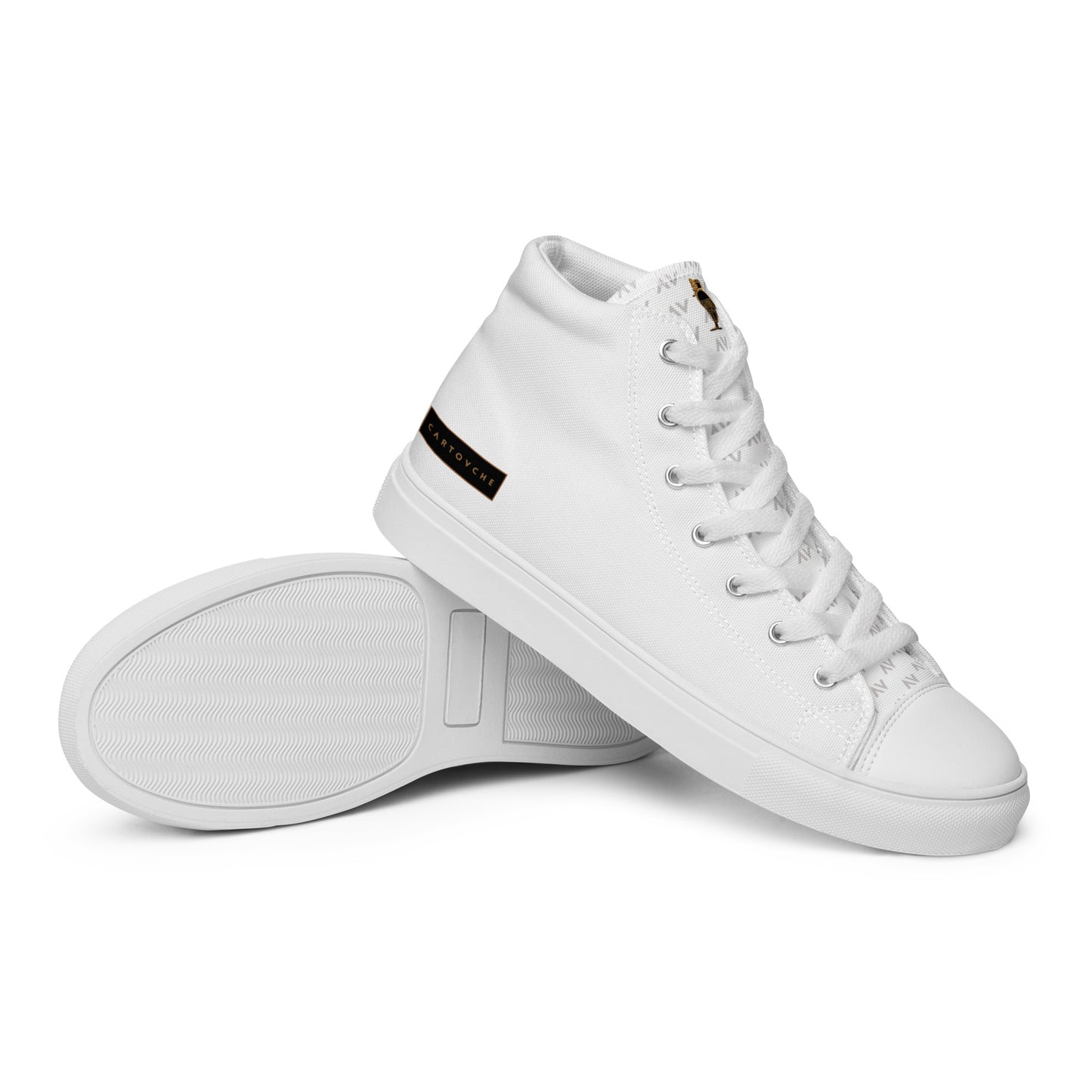 Men’s High Top Canvas Shoes | 'Cartouche Horus' (All White)