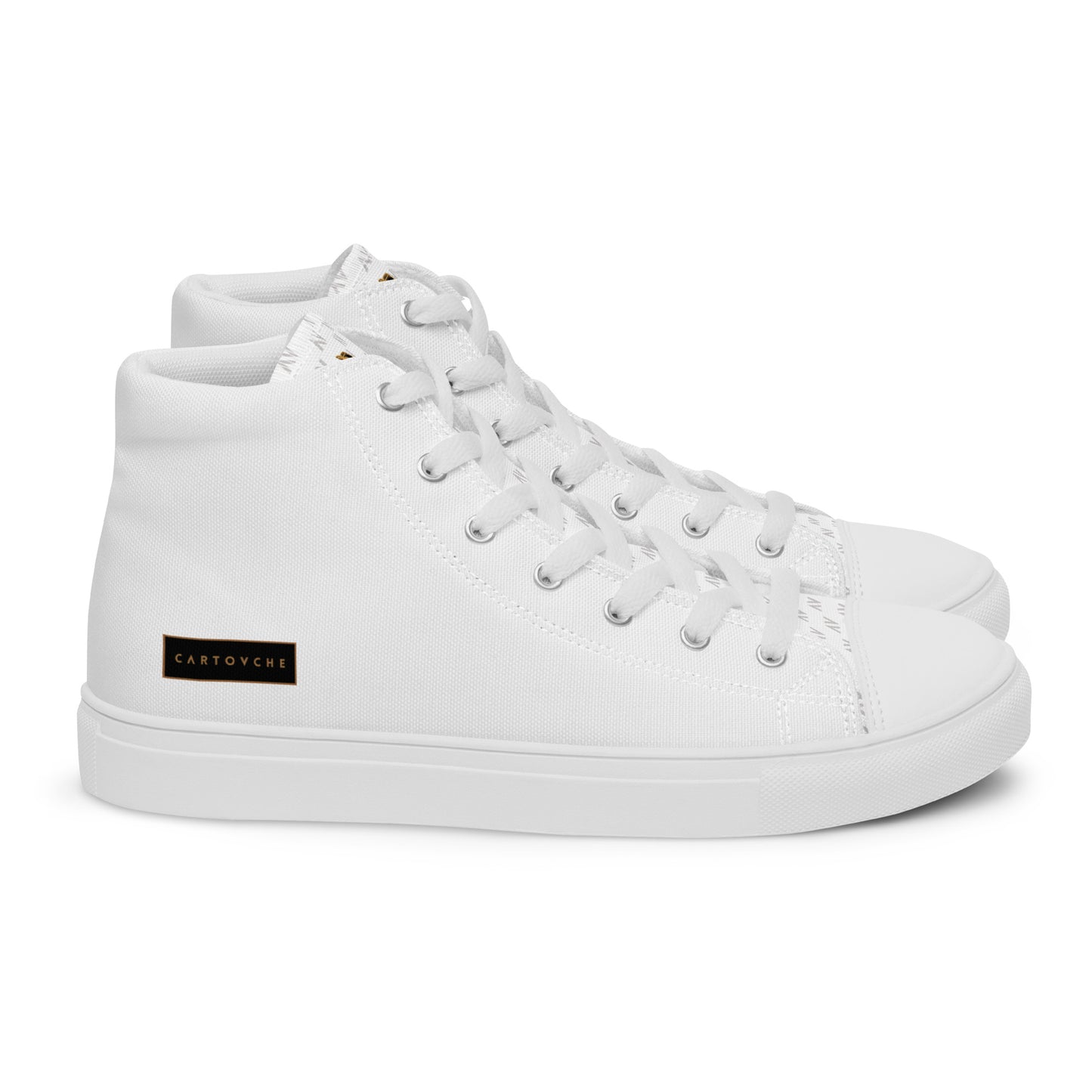 Men’s High Top Canvas Shoes | 'Cartouche Horus' (All White)