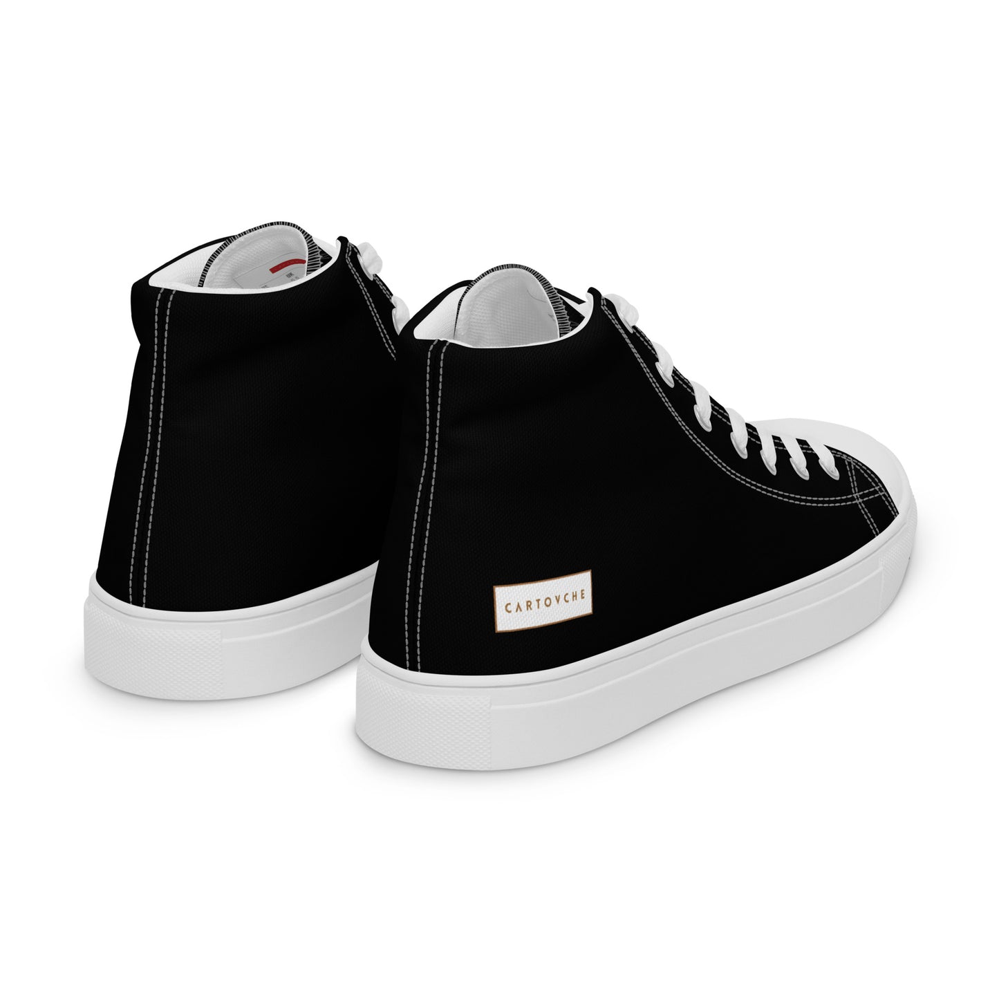 Men’s High Top Canvas Shoes | 'Cartouche Horus' (Black & White)