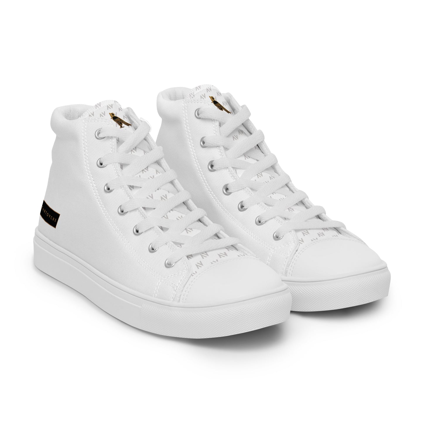 Men’s High Top Canvas Shoes | 'Cartouche Horus' (All White)