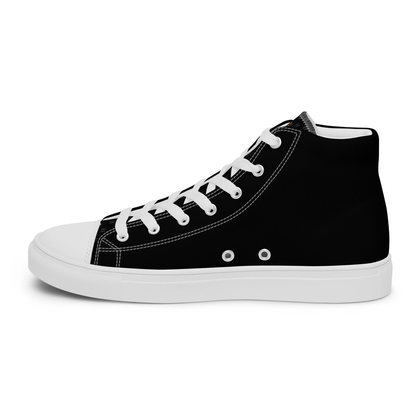 Men’s High Top Canvas Shoes | 'Cartouche Horus' (Black & White)