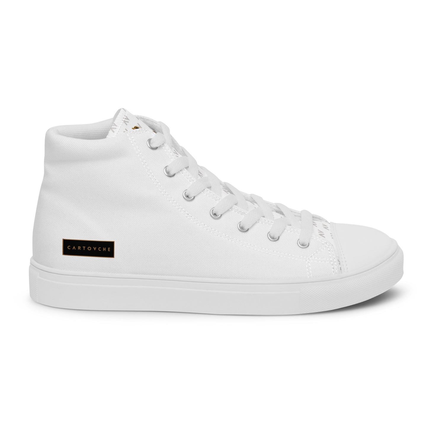 Men’s High Top Canvas Shoes | 'Cartouche Horus' (All White)