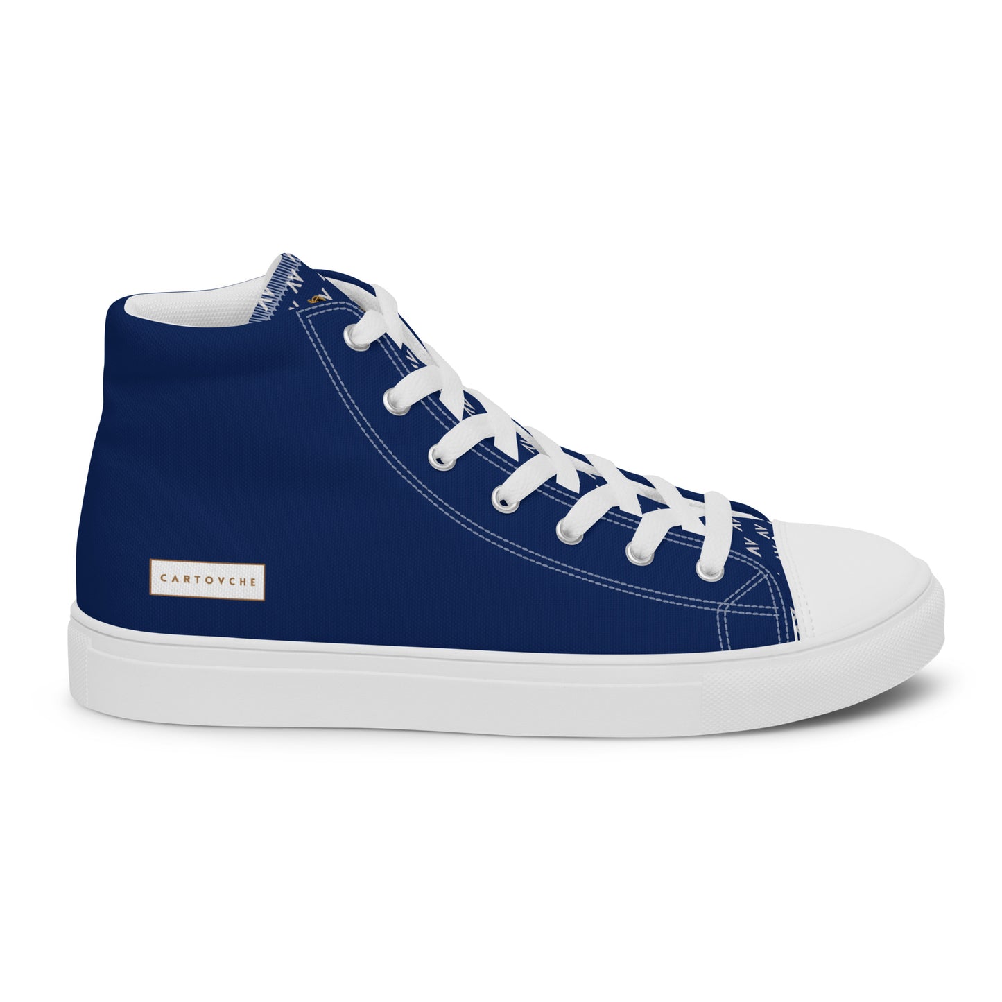 Men’s High Top Canvas Shoes | 'Cartouche Horus' (Navy & White)