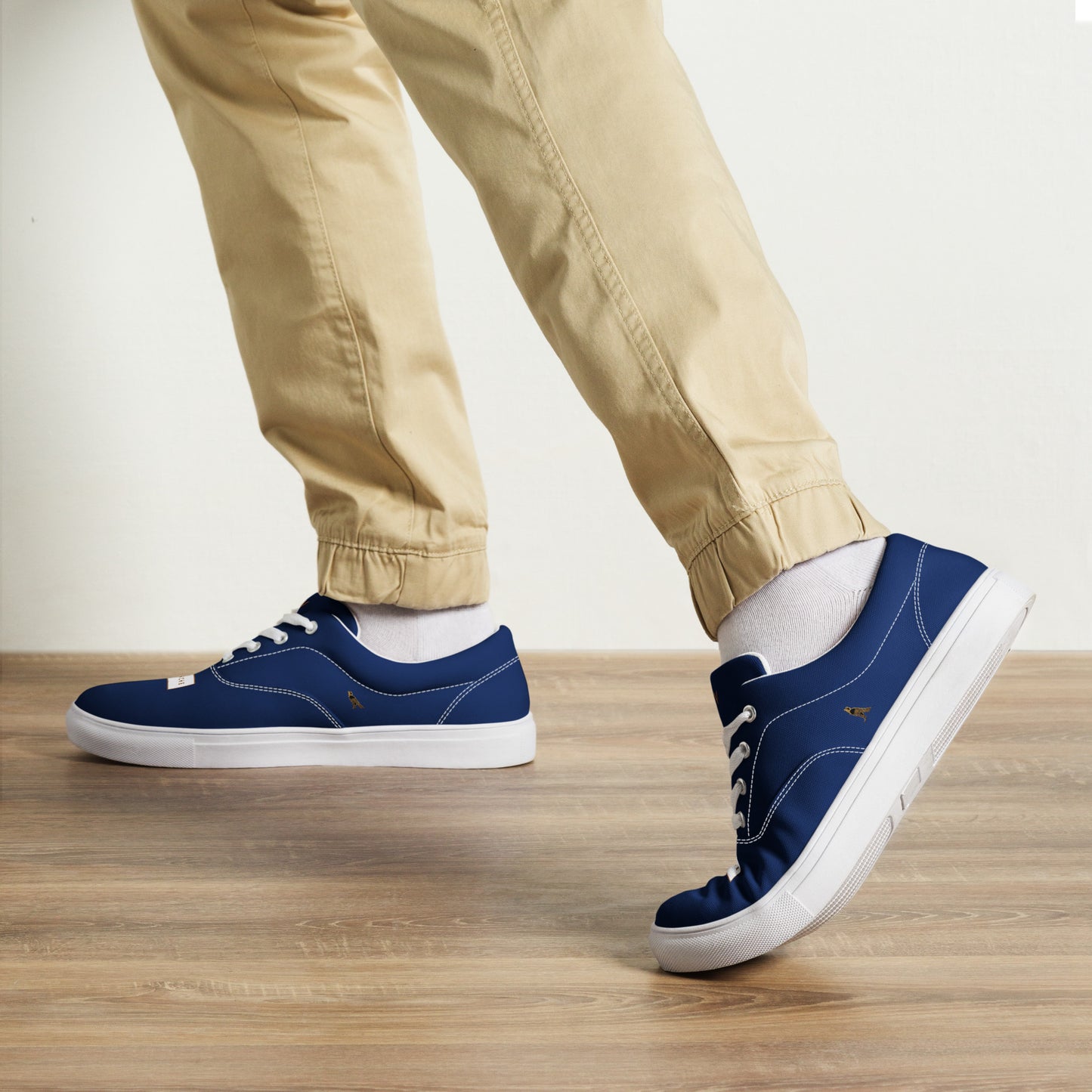 Men’s Lace-Up Canvas Shoes | 'Cartouche Osiris' (Navy & White)