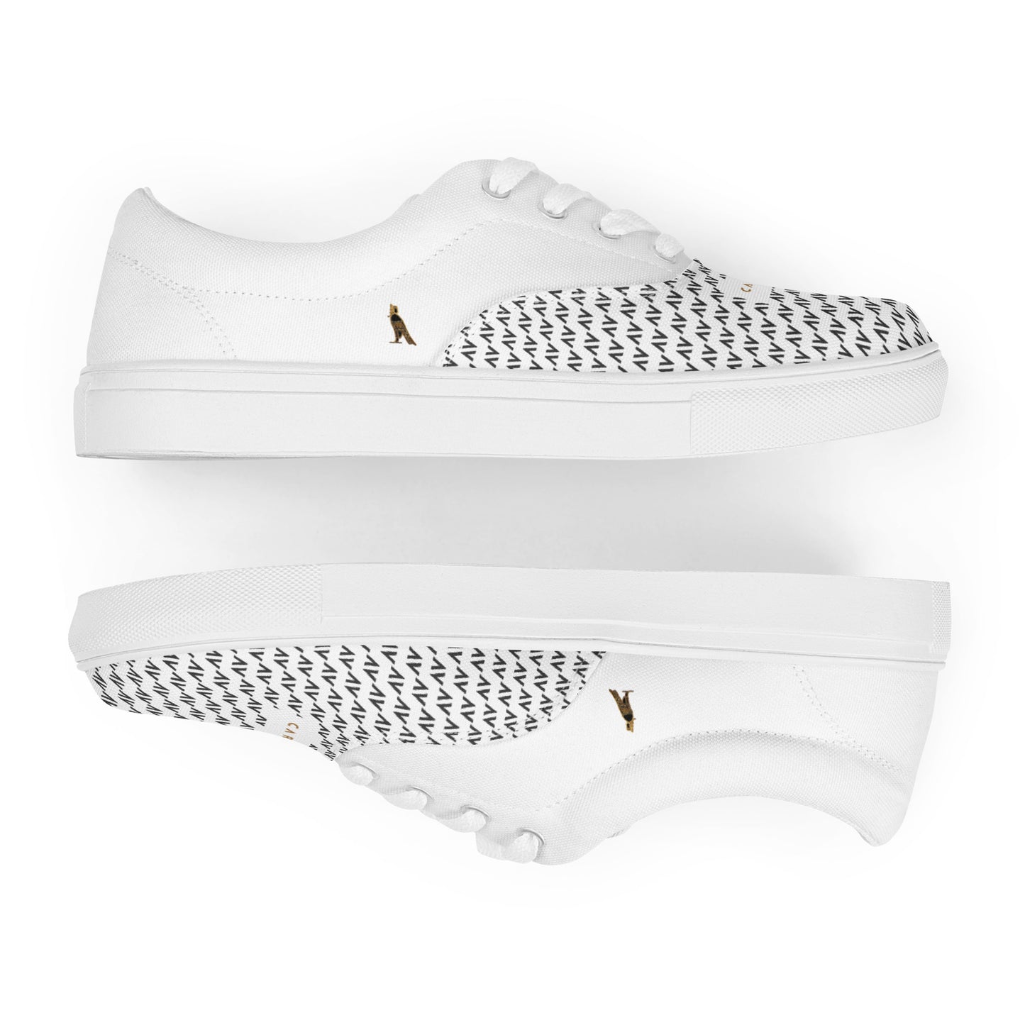 Men’s Lace-Up Canvas Shoes | 'Cartouche Osiris' (White with Black)