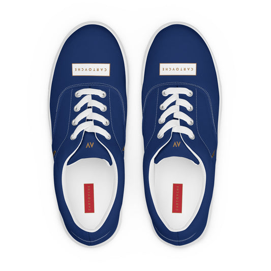 Men’s Lace-Up Canvas Shoes | 'Cartouche Osiris' (Navy & White)