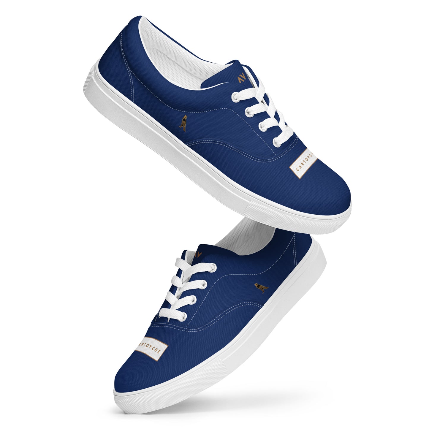 Men’s Lace-Up Canvas Shoes | 'Cartouche Osiris' (Navy & White)