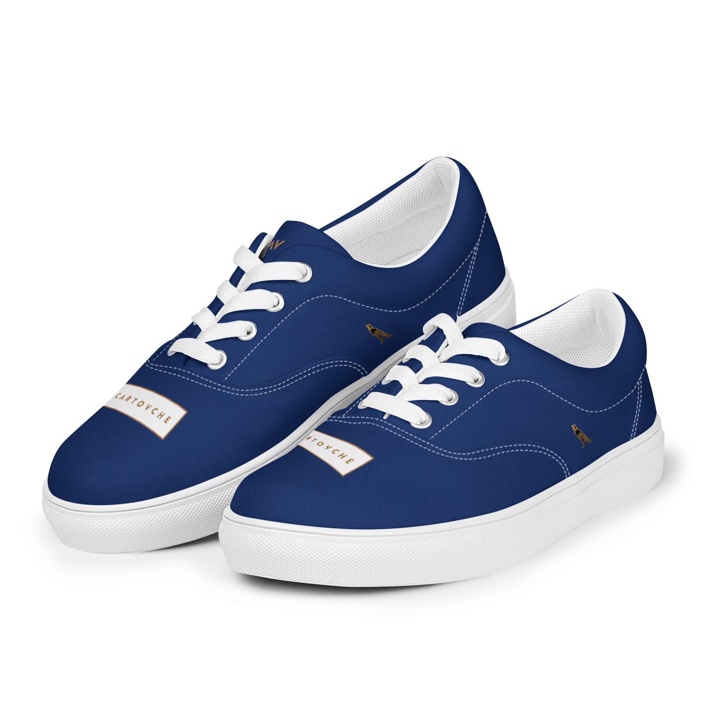 Men’s Lace-Up Canvas Shoes | 'Cartouche Osiris' (Navy & White)