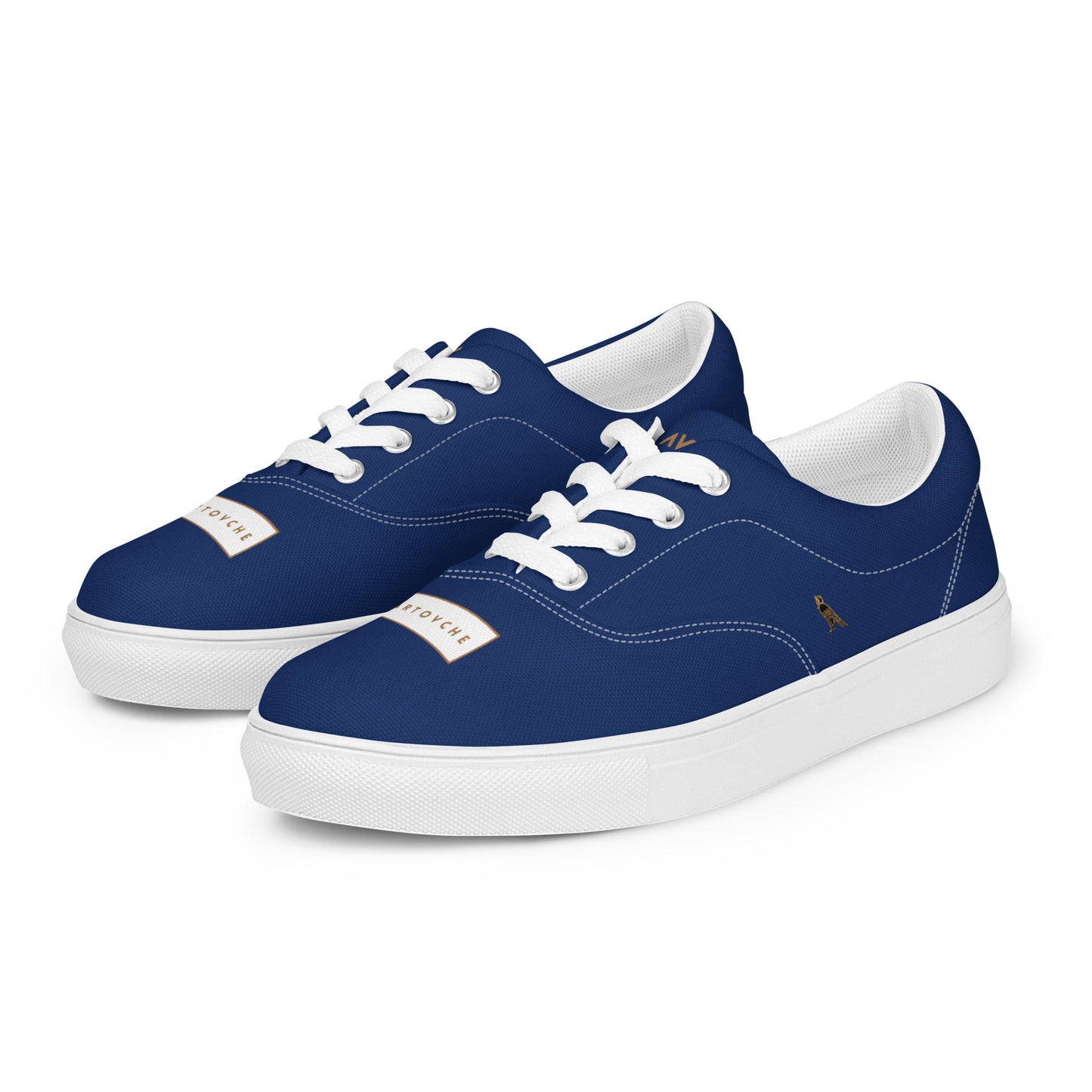 Men’s Lace-Up Canvas Shoes | 'Cartouche Osiris' (Navy & White)