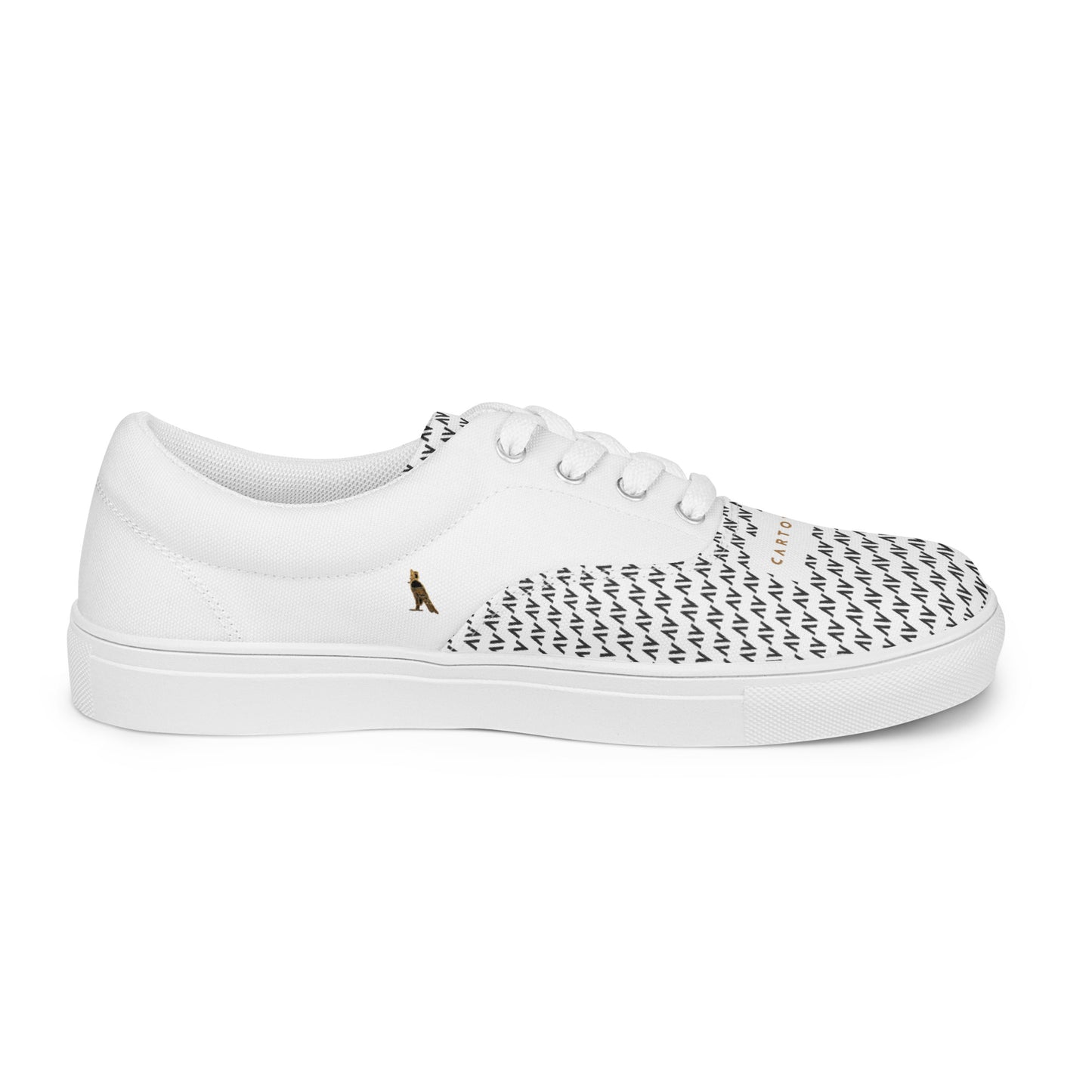 Men’s Lace-Up Canvas Shoes | 'Cartouche Osiris' (White with Black)