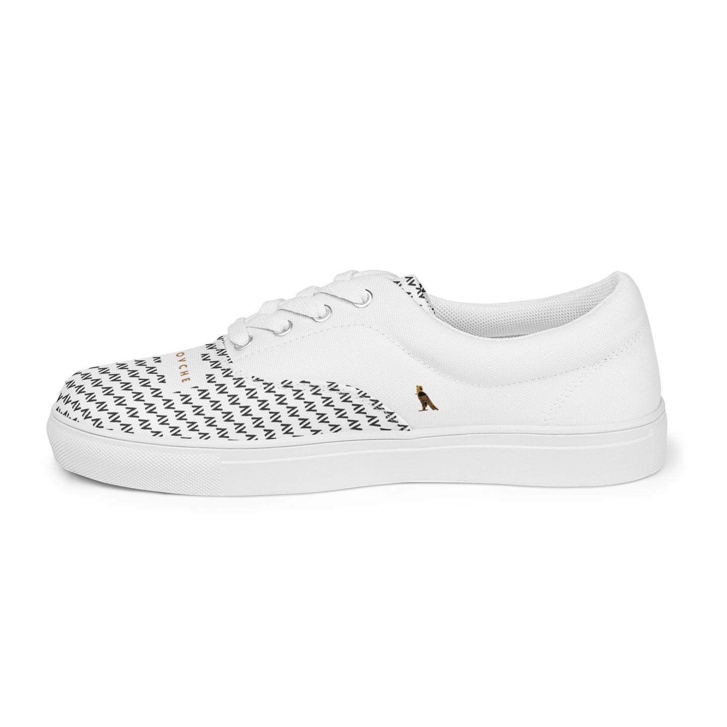 Men’s Lace-Up Canvas Shoes | 'Cartouche Osiris' (White with Black)