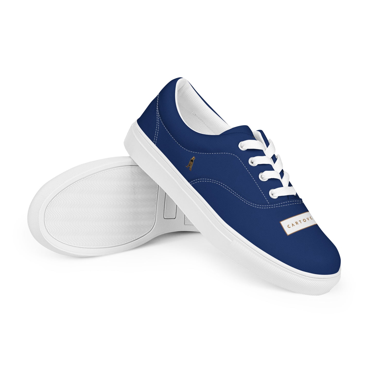 Men’s Lace-Up Canvas Shoes | 'Cartouche Osiris' (Navy & White)