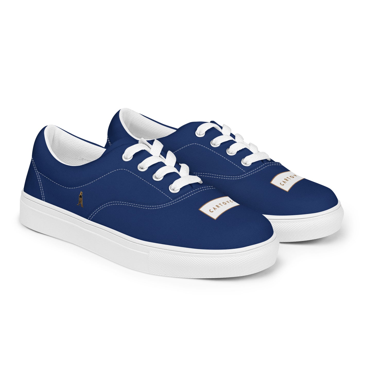 Men’s Lace-Up Canvas Shoes | 'Cartouche Osiris' (Navy & White)